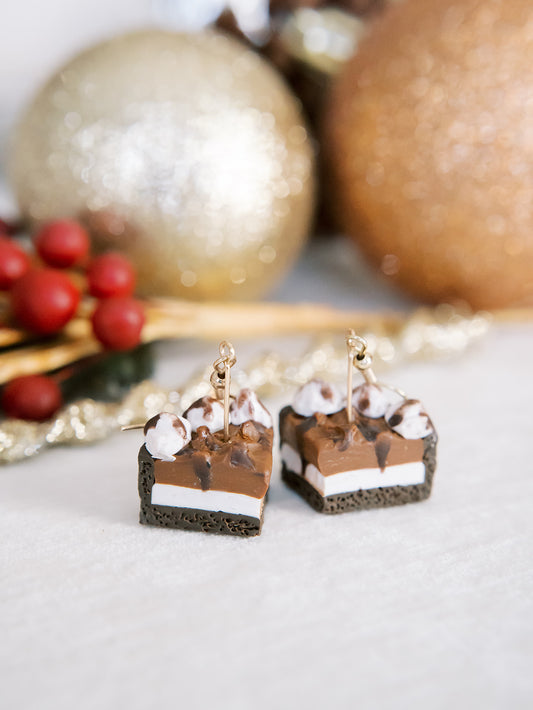 Chocolate Pie Slice Earrings