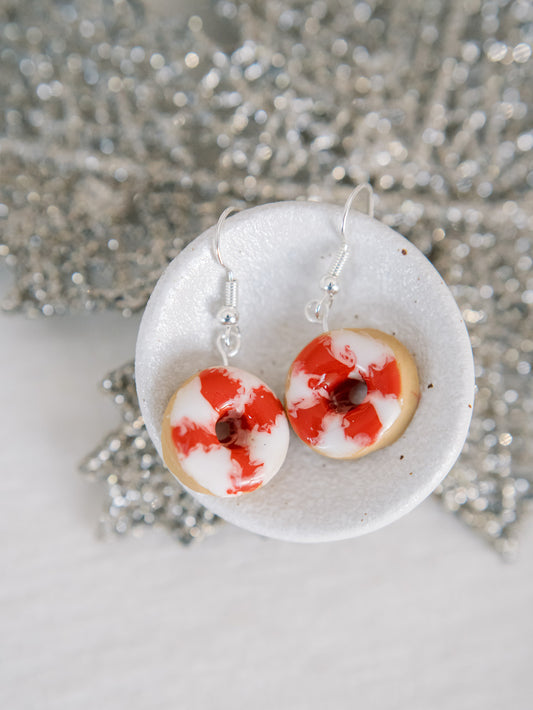 Holiday Peppermint Twist Donut Earrings