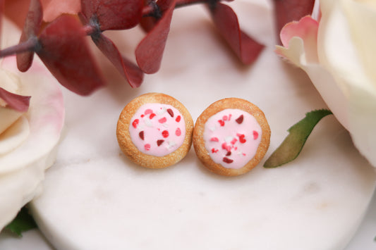 Pink Frosted Cookie Earrings