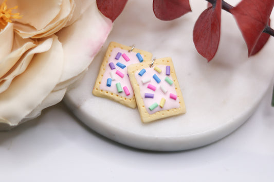 Pink Strawberry Sprinkle Toaster Pastry Earrings